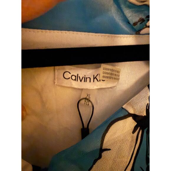 Blue floral Calvin Klein dress size X-Large - Picture 4 of 6